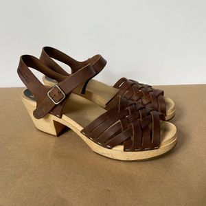 Swedish Hasbeens Brown Leather Sandals